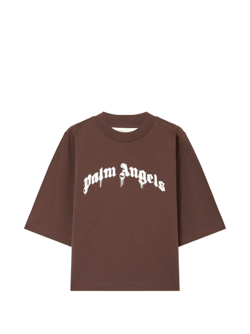 Palm Angels Boxy T-shirt met gewelfd logo Zwart