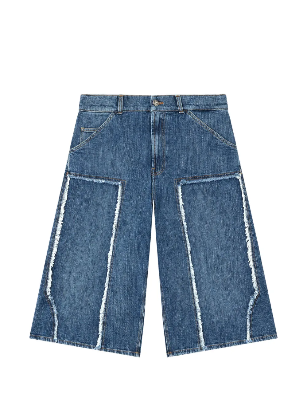 Palm Angels Jeans-Skatershorts mit Logo - Blau