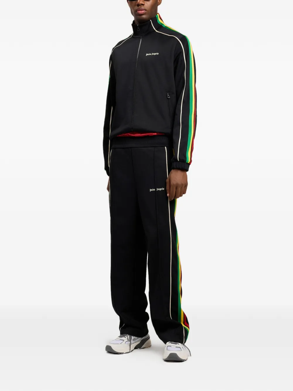 Palm Angels Zwembroek met gewelfde logoprint Rood