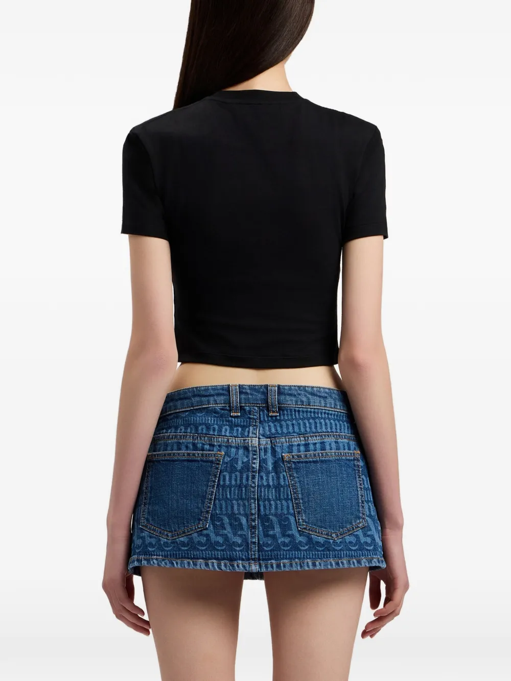 Palm Angels Palm Bra T-shirt met ronde hals Zwart
