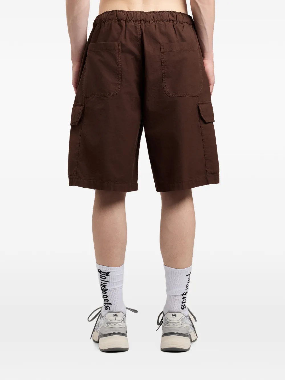 Palm Angels Cargo shorts met gewelfd logo Bruin