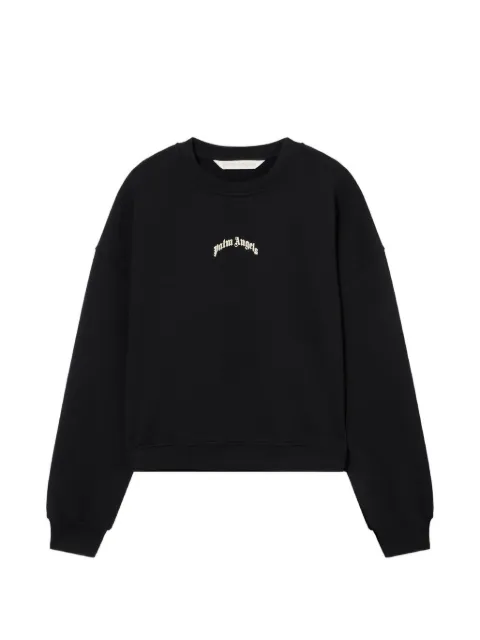 Palm Angels curved logo crop sweatshirt