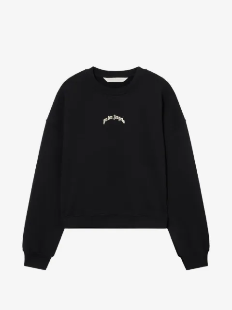 Palm Angels curved logo crop sweatshirt