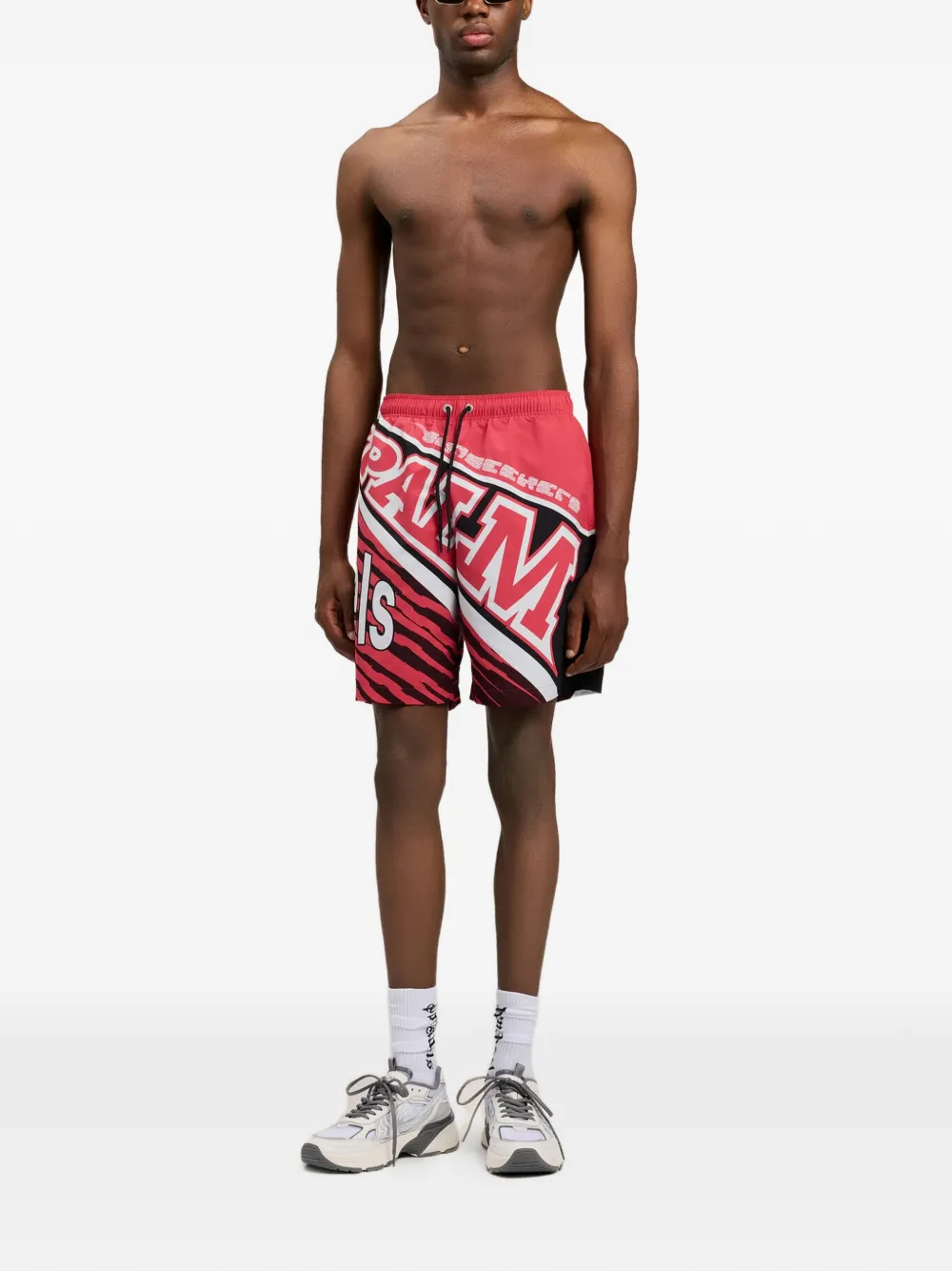 Palm Angels Racing zwembroek met grafische print Rood