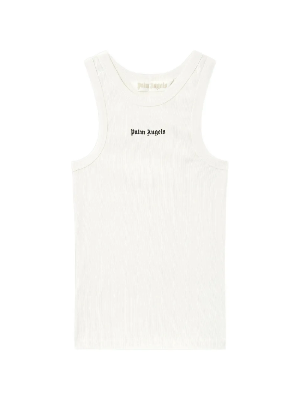Palm Angels logo ribbed tank top - Bianco