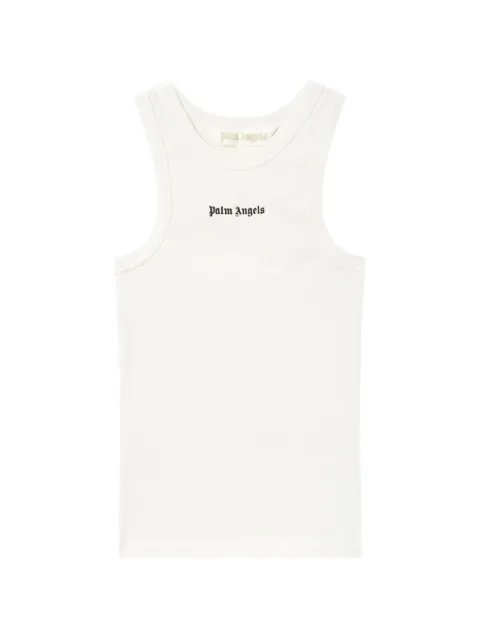 Palm Angels logo-print ribbed tank top