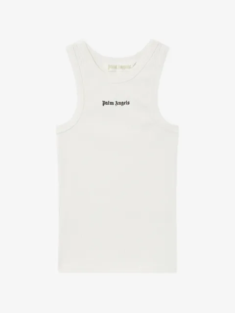 Palm Angels logo-print ribbed tank top