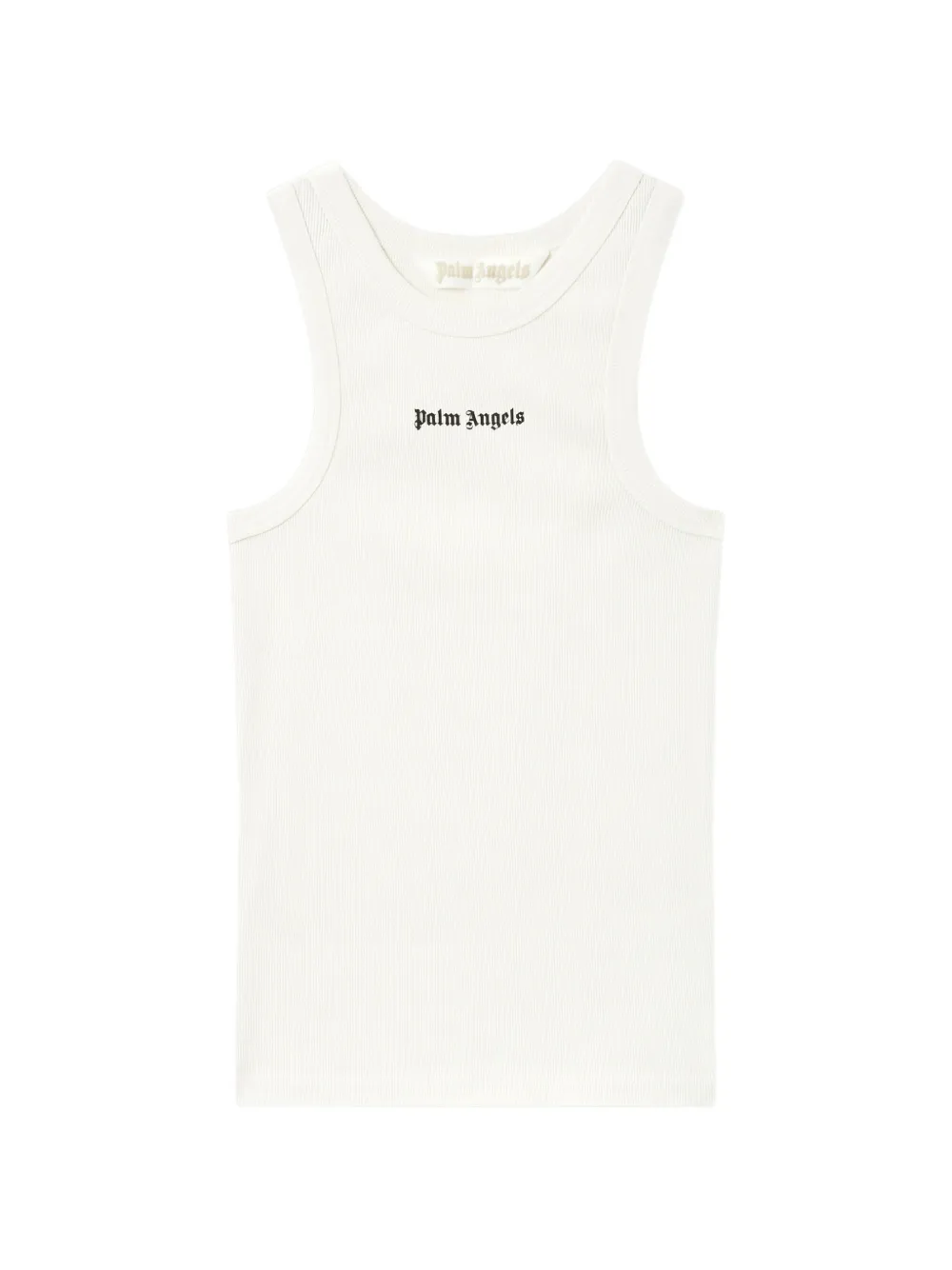 Palm Angels Geribde tanktop met logoprint Wit