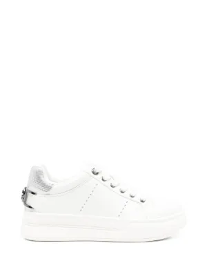 MSGM logo-detail Leather Sneakers | White | FARFETCH