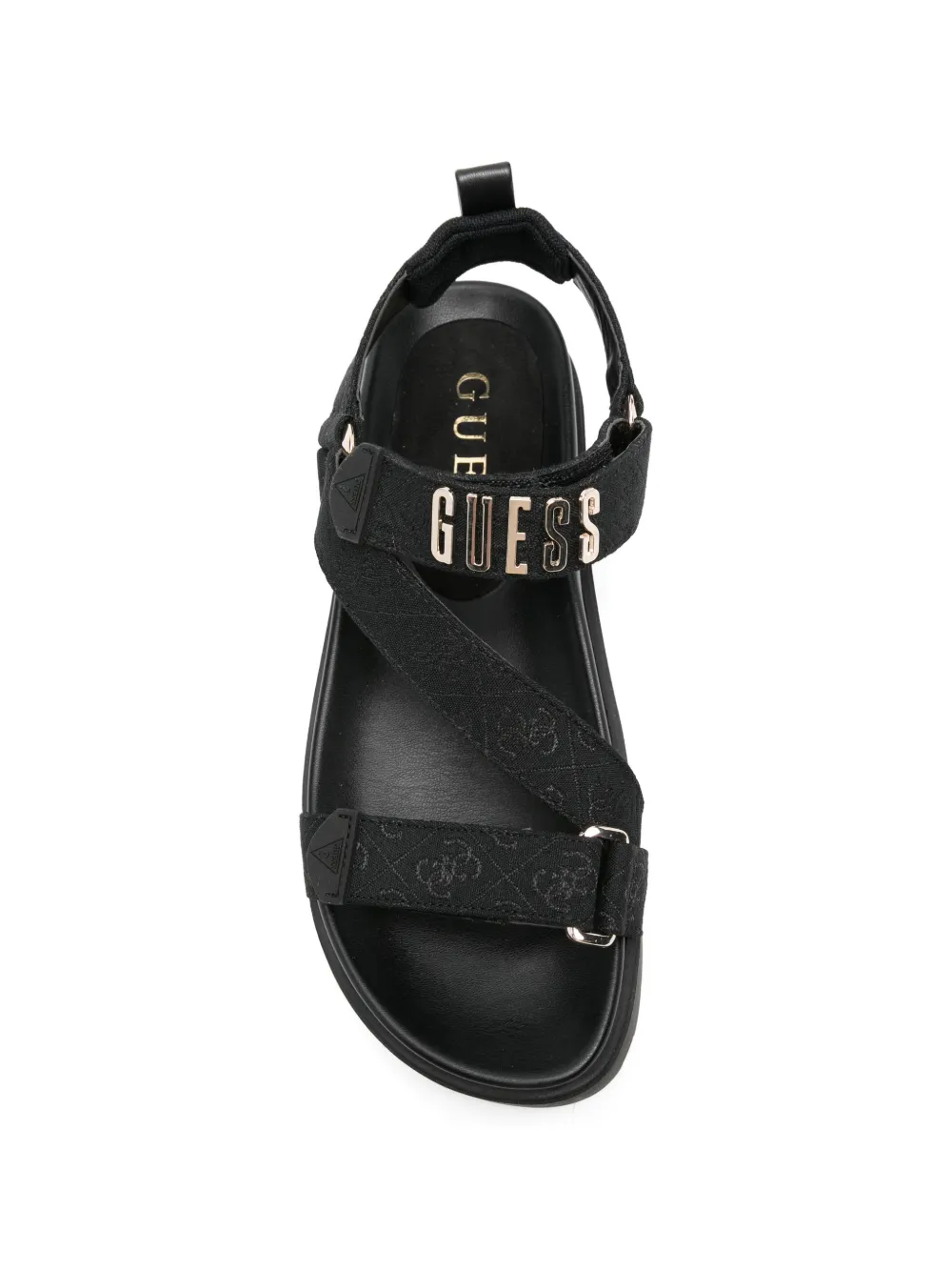 GUESS USA logo-lettering platform sandals Zwart