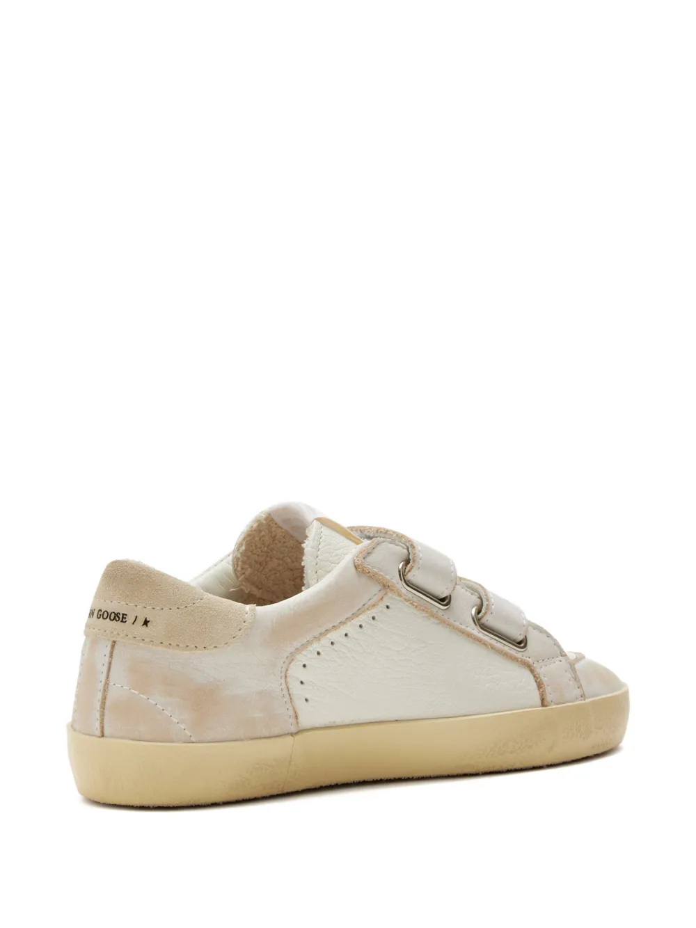 Golden Goose Kids star appliqué strap sneakers Beige