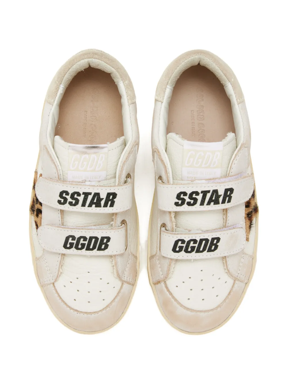 Golden Goose Kids star appliqué strap sneakers Beige