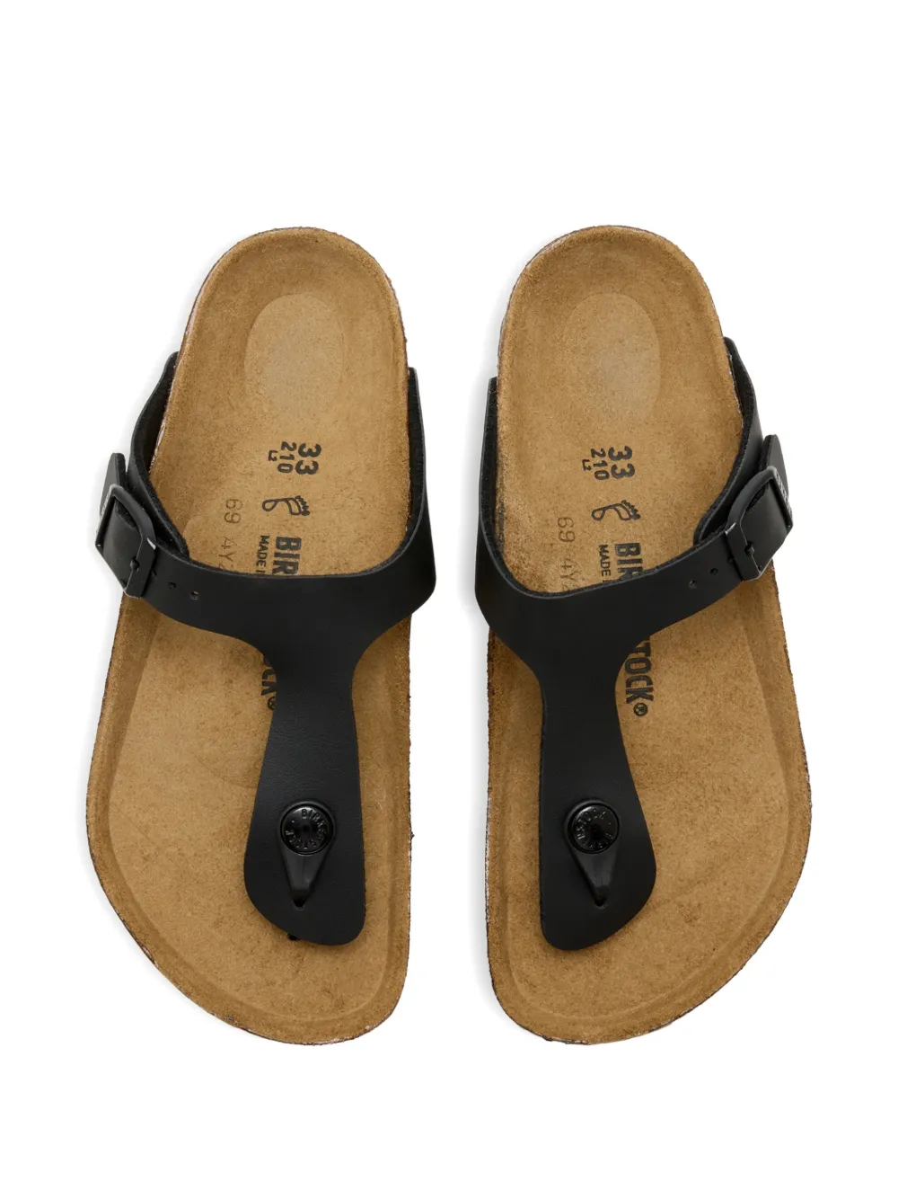 Birkenstock Kids Gizeh sandalen met gespbandje Zwart