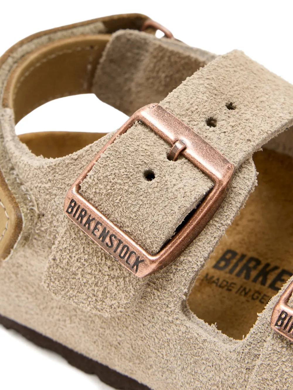 Birkenstock Kids Milano sandalen met gesp Beige