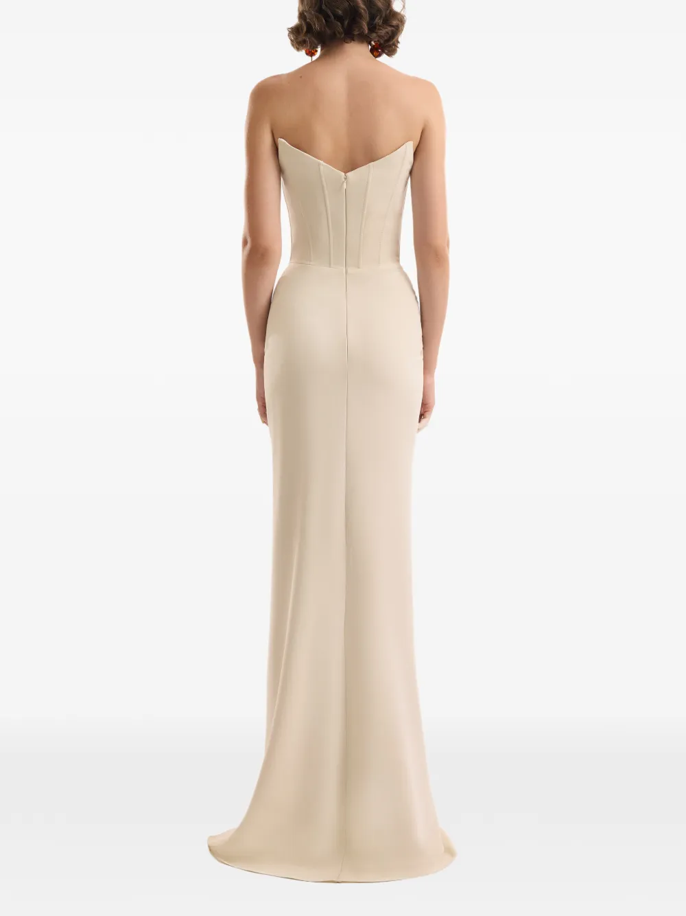 Gemy Maalouf Strapless maxi-jurk met korset-design Beige