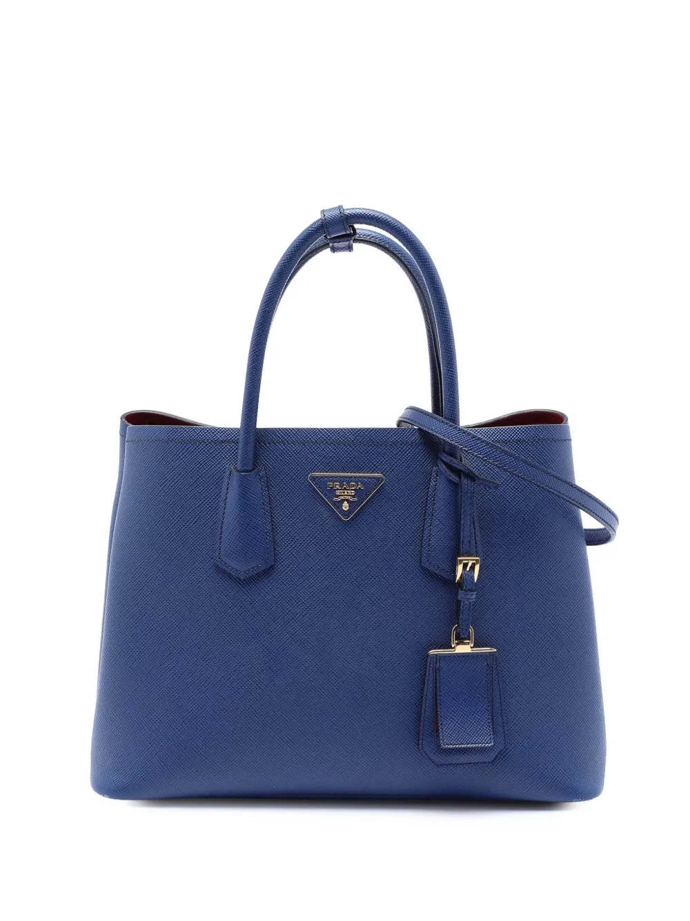 Prada Pre-Owned 2010-2025 Medium Saffiano Cuir Double satchel - Blu