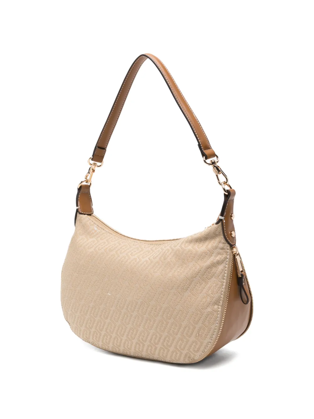 LIU JO Medium schoudertas met jacquard Beige