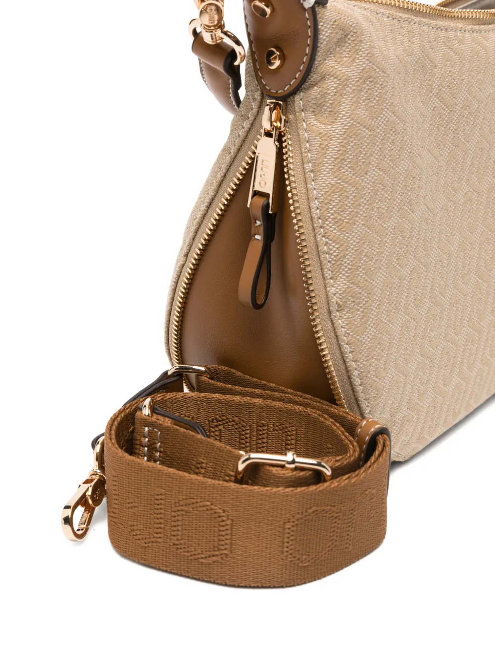 LIU JO Medium schoudertas met jacquard Beige