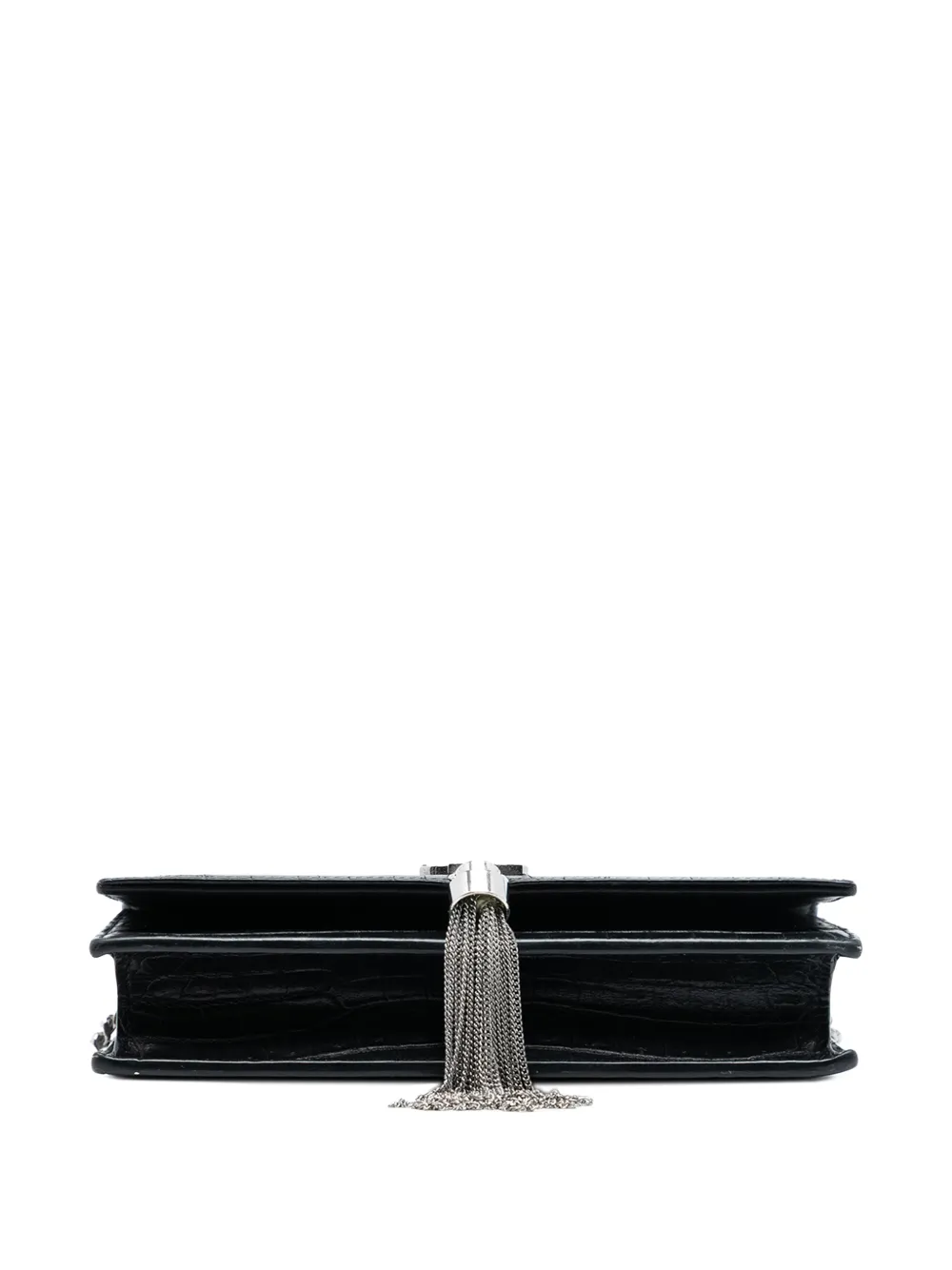2016 Medium Croc Embossed Leather Kate Tassel Crossbody Bag