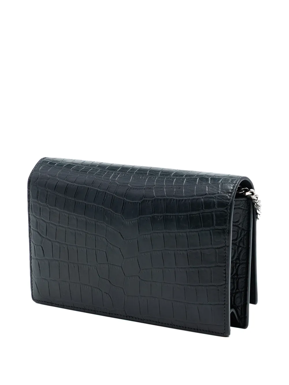 2016 Medium Croc Embossed Leather Kate Tassel Crossbody Bag