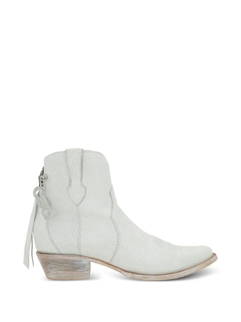 Comme Des Garçons Laarzen met gebarsten effect en Western-stijl Wit