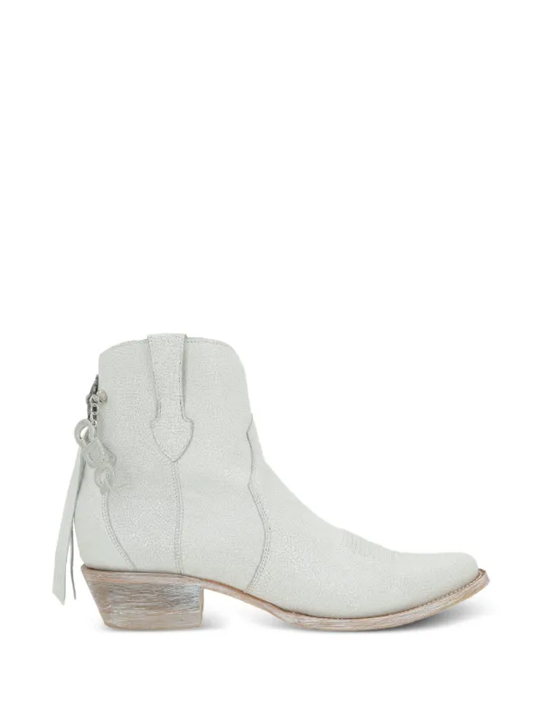 Comme des Garçons Cracked Cowboy Boots in White