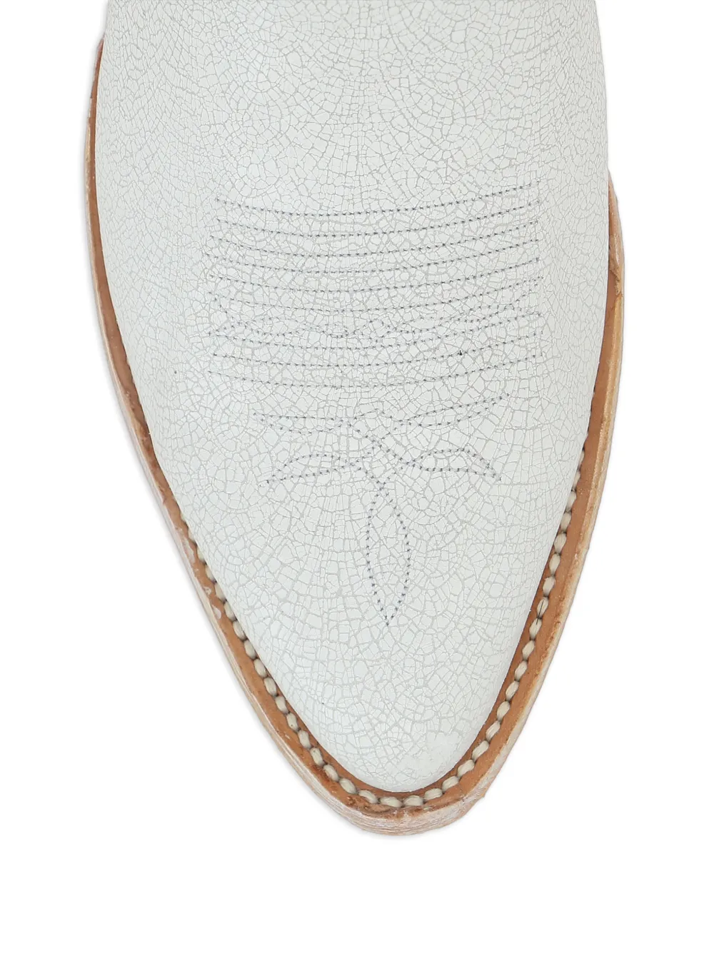 Comme Des Garçons Cracked Cowboy Boots in White, view 4