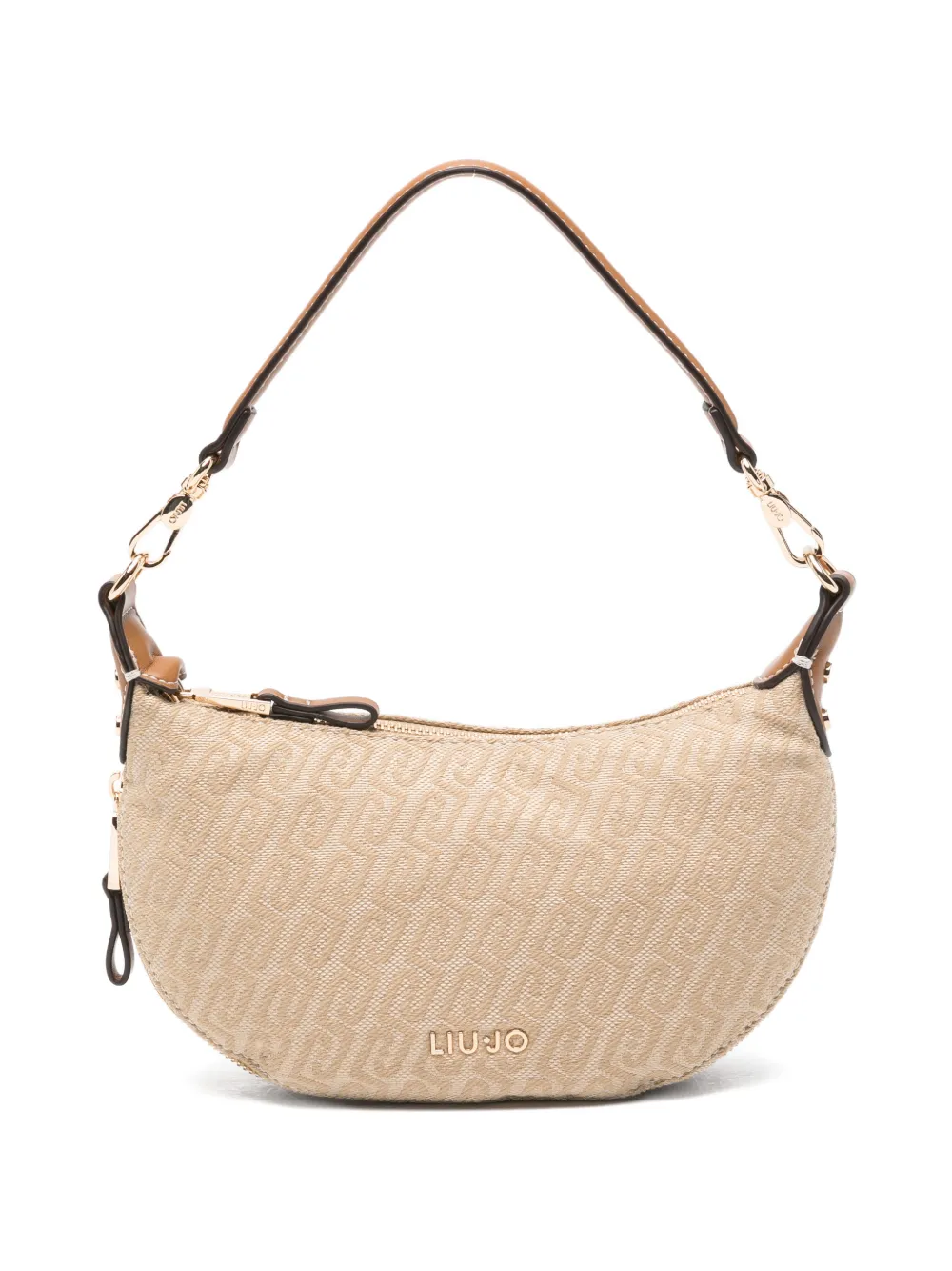 LIU JO monogram-print zip shoulder bag - Toni neutri