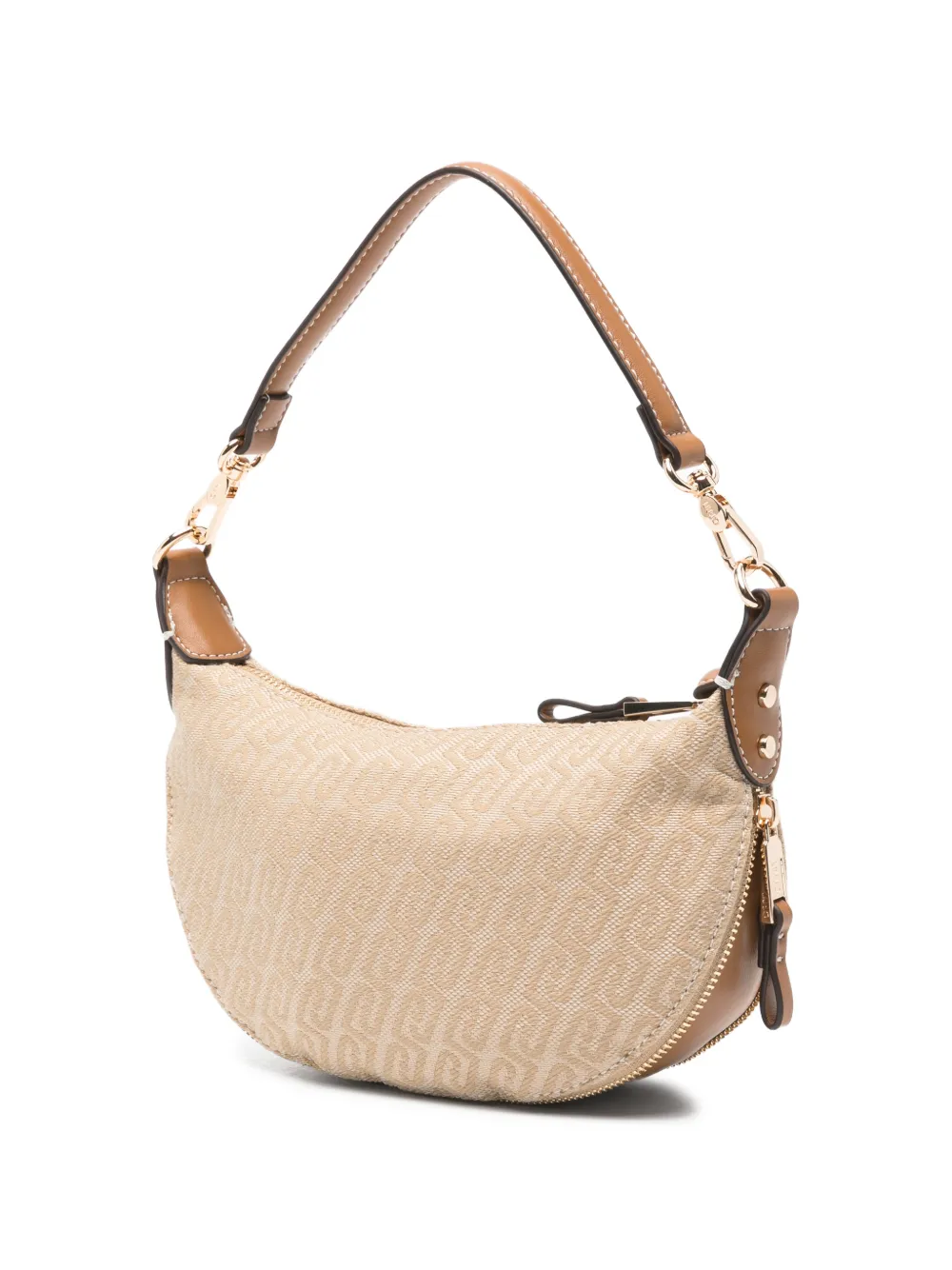 LIU JO Schoudertas met monogram-print en rits Beige