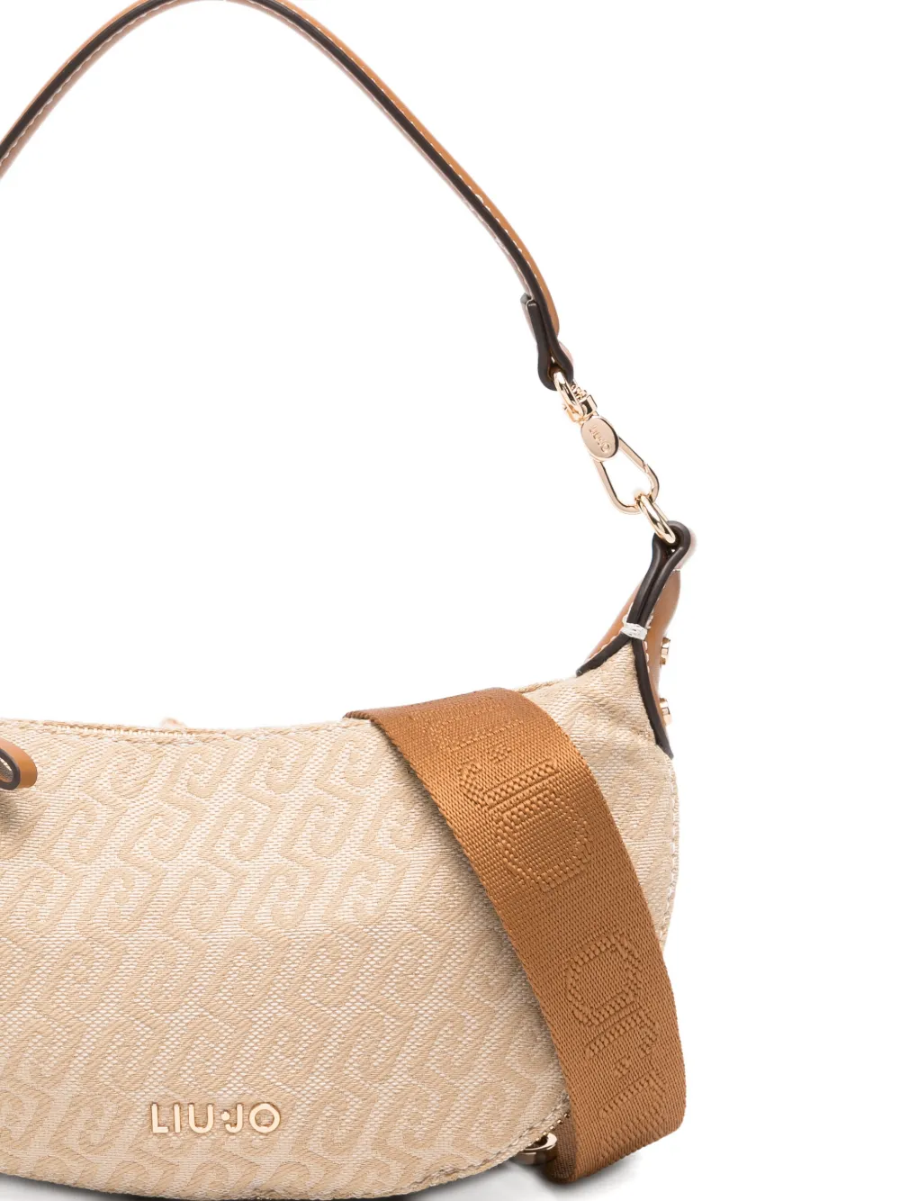 LIU JO Schoudertas met monogram-print en rits Beige