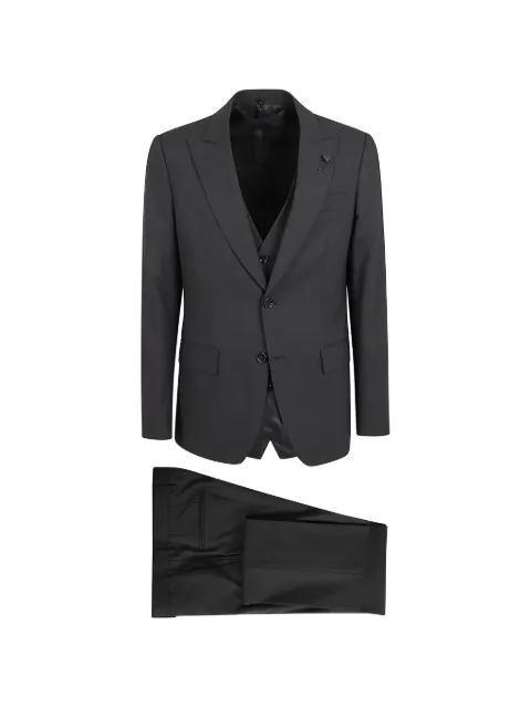 Lardini flower-pin buttoned suit
