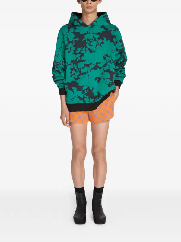 DRIES VAN NOTEN floral-print Hoodie | Black | FARFETCH