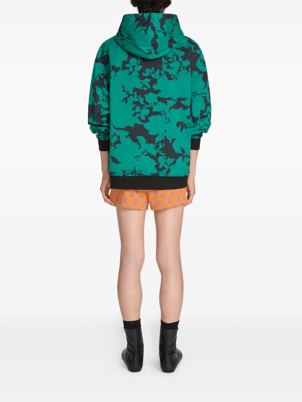 DRIES VAN NOTEN Hoodie met bloemenprint Zwart