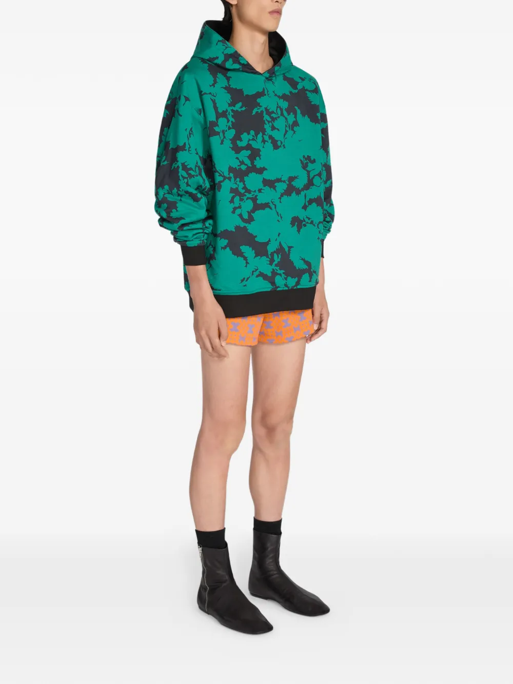 DRIES VAN NOTEN Hoodie met bloemenprint Zwart