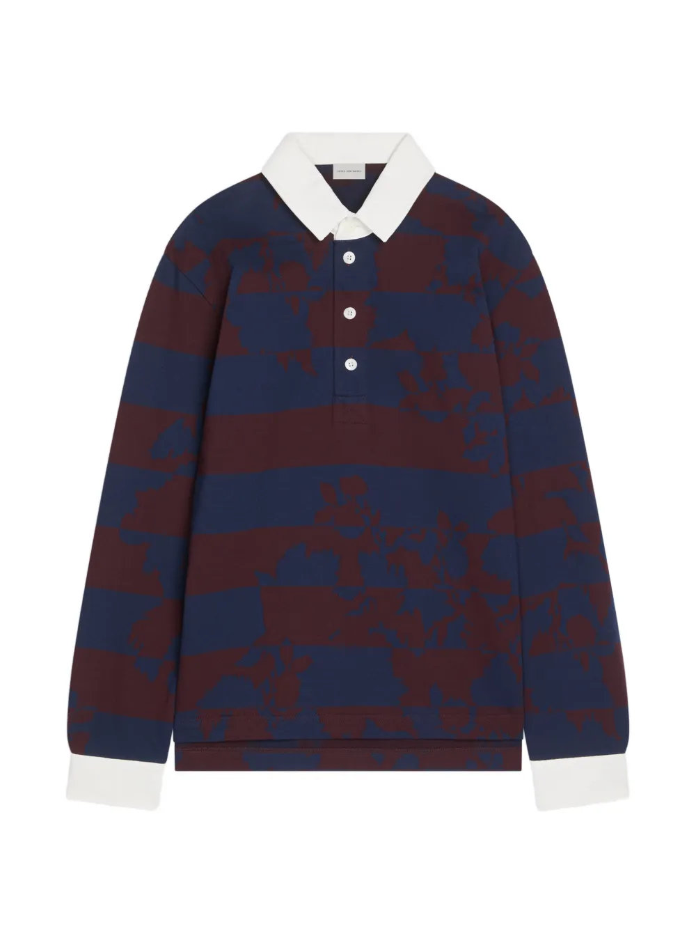 DRIES VAN NOTEN striped long-sleeved polo shirt - Blu