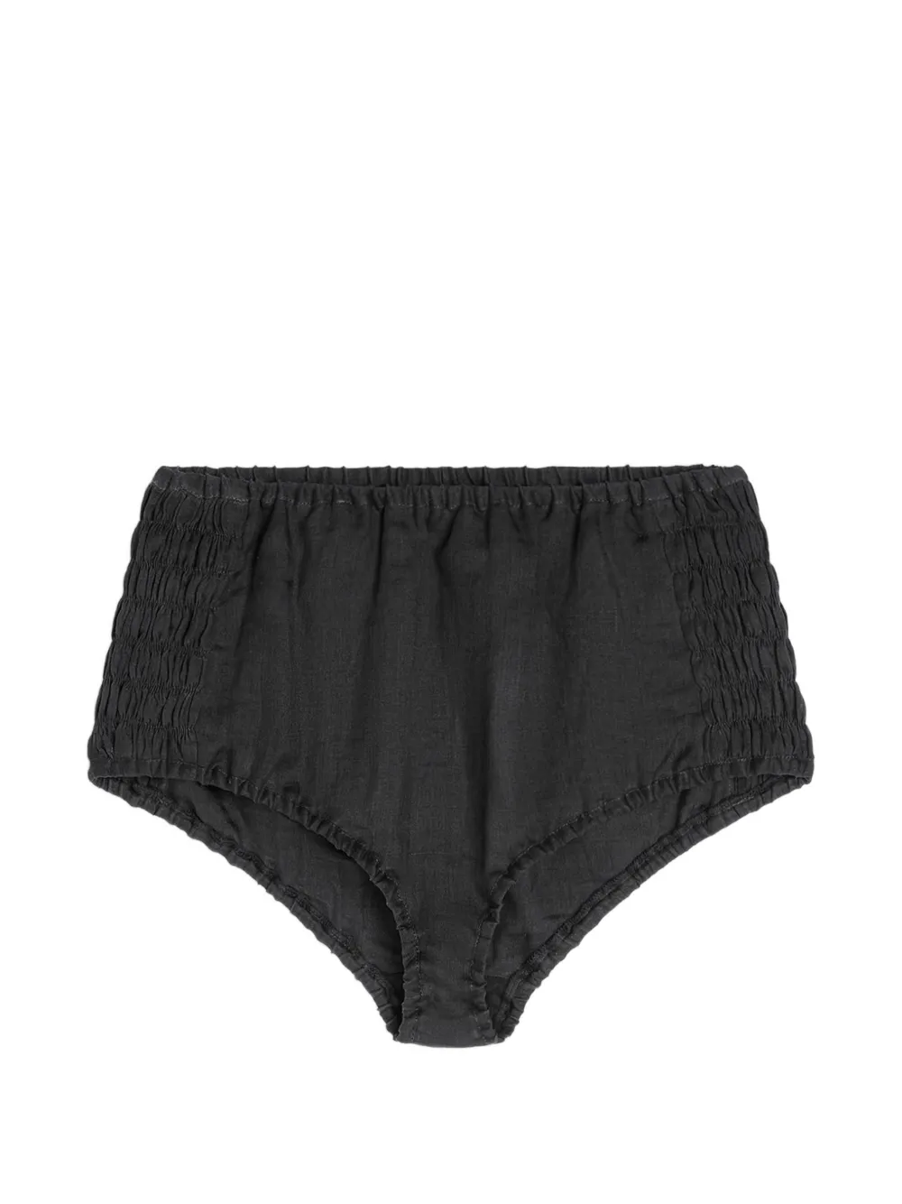 DRIES VAN NOTEN shirred micro shorts - Nero