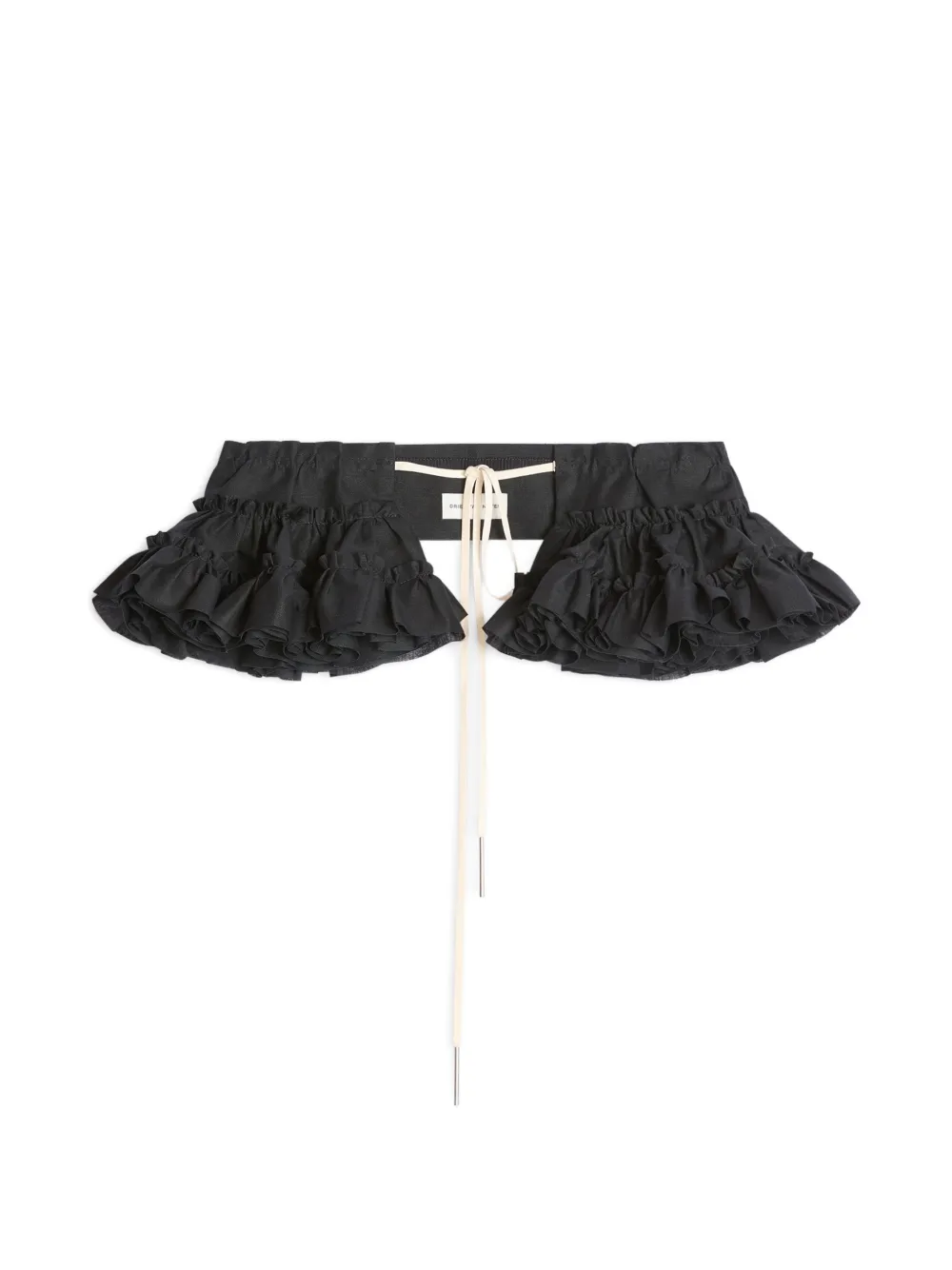 DRIES VAN NOTEN ruffled tie belt - Nero