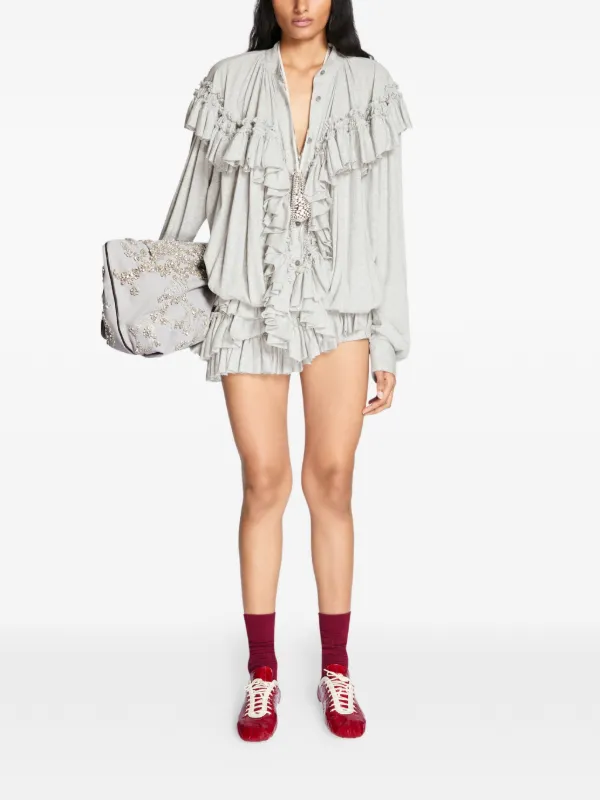 DRIES VAN NOTEN ラッフル ショートパンツ | グレー | FARFETCH JP