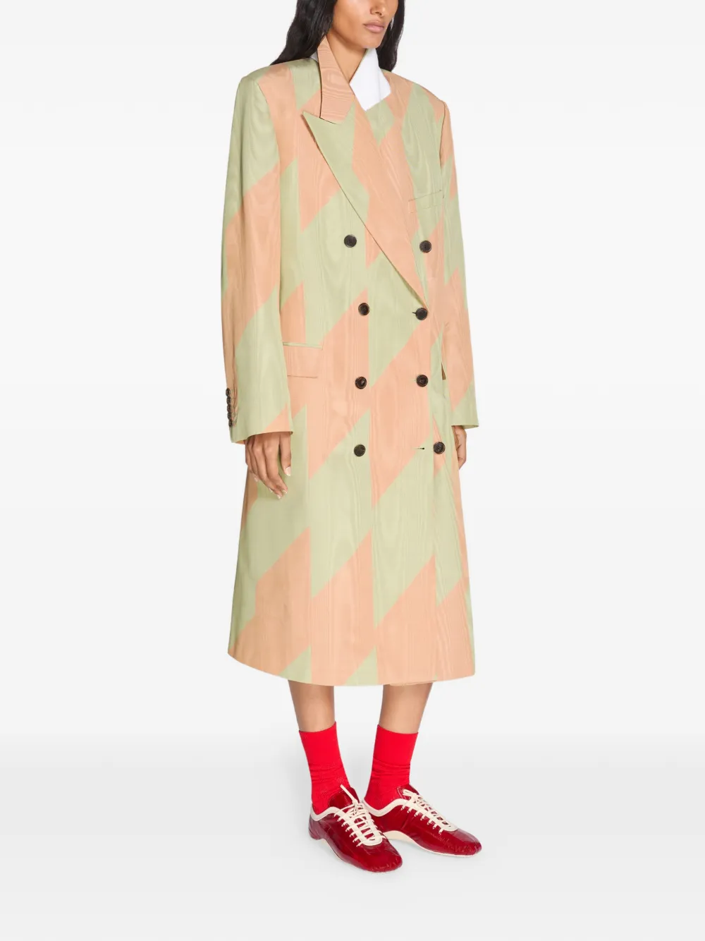  Dries Van Noten Abrigo Con Doble Botonadura - Verde 