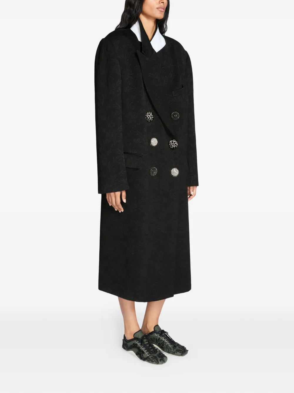  Dries Van Noten Buttoned Coat - Black 