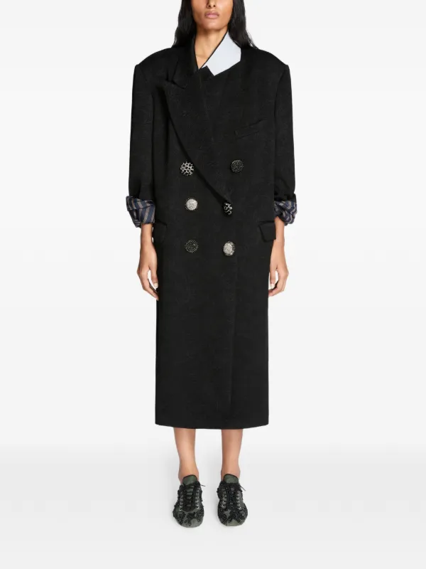 DRIES VAN NOTEN ボタンコート | ブラック | FARFETCH JP
