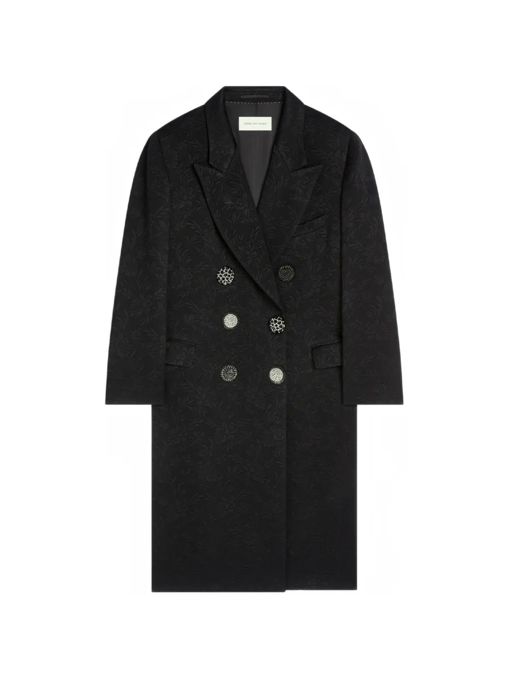 Dries Van Noten Buttoned Coat In Black