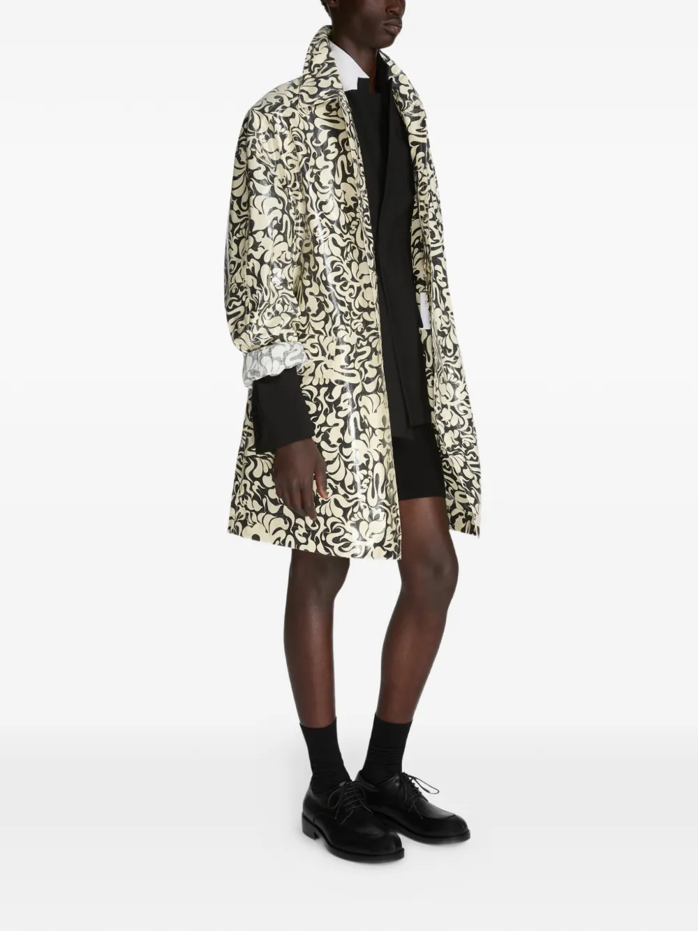  Dries Van Noten Printed Coat - Neutrals 
