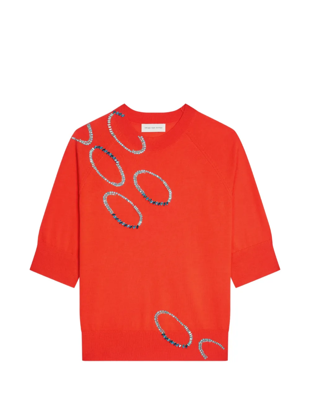 DRIES VAN NOTEN embellished short-sleeve top - Red