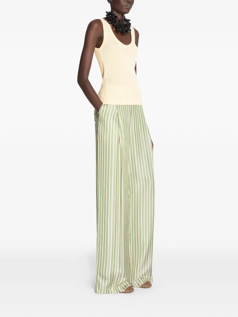  Dries Van Noten Ribbed Tank Top - Neutrals 