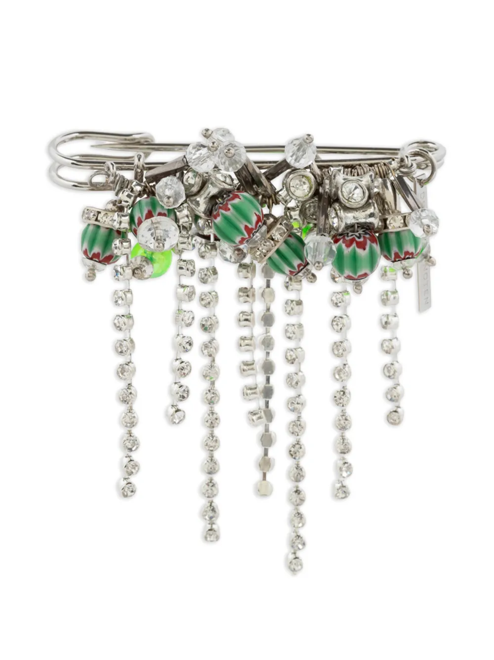 DRIES VAN NOTEN beaded brooch - Silber