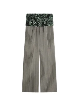 DRIES VAN NOTEN90'sパンツ　ストライプグレー DRIES VAN NOTEN スパンコール ストライプ パンツ | グレー | FARFETCH JP