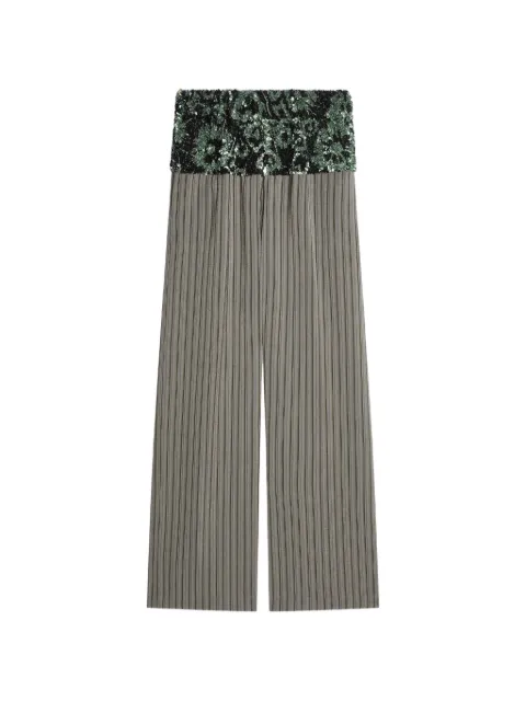 DRIES VAN NOTEN pantalon rayé à sequins