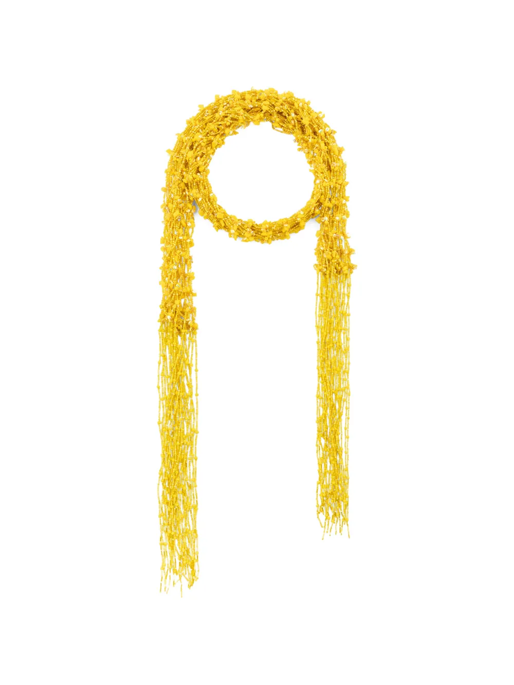 DRIES VAN NOTEN embroidered scarf necklace - Giallo
