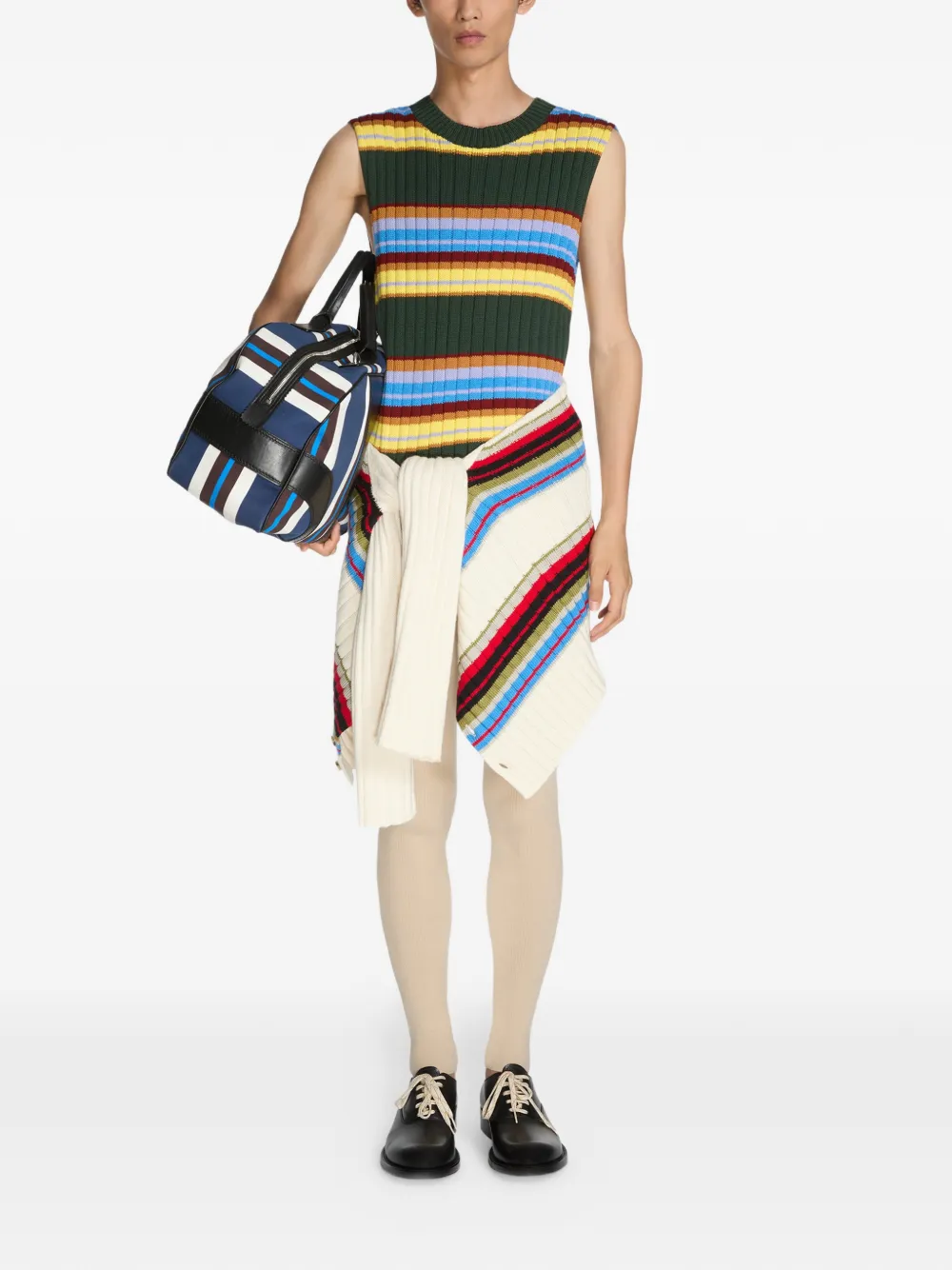  Dries Van Noten Striped Handle Holdall - Blue 